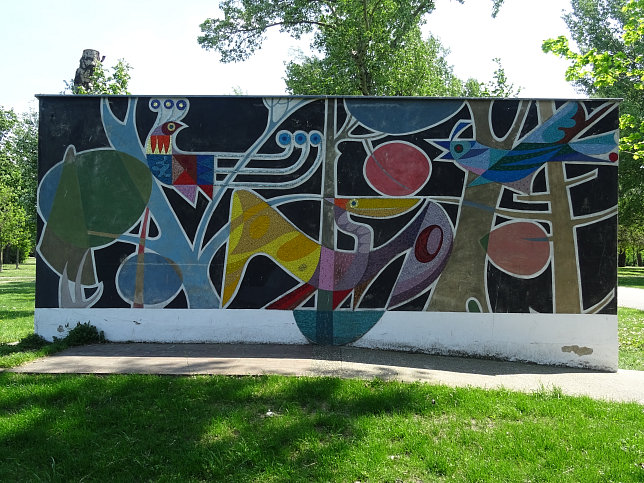 Mosaik mit Fantasievgeln