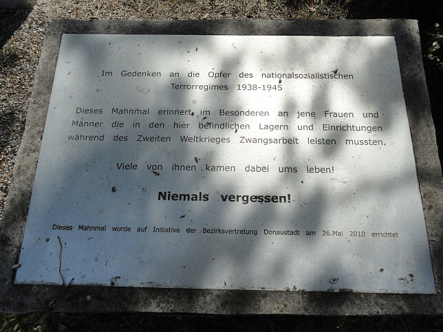 Zwangsarbeiter-Denkmal in der Lobau