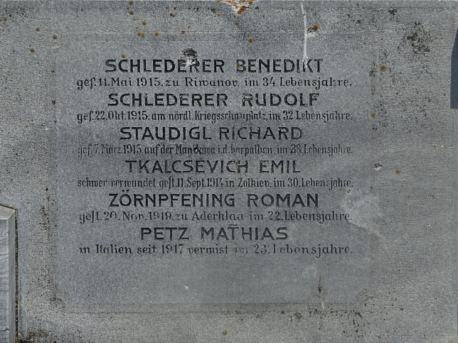 Aderklaa, Kriegerdenkmal 1. WK.