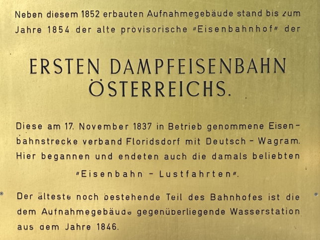 Deutsch Wagram, Erste Dampfeisenbahn