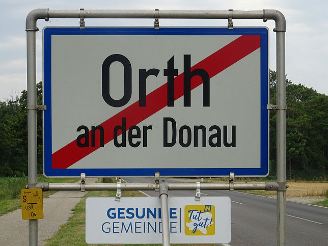 Orth an der Donau, Ortstafel-Ende